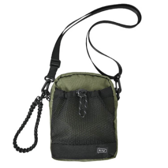 【KiU】パラコードメッシュポケットショルダー カーキ