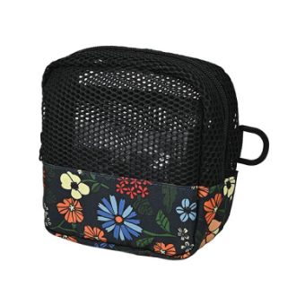 【KiU】トラベルメッシュスクエアポーチ サイケデリックフラワー