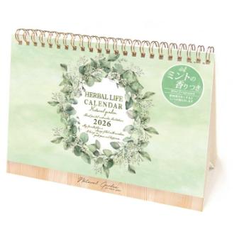 【2026年カレンダー・手帳】APJ 香るハーバルライフ(ミントの香り付) 卓上カレンダー