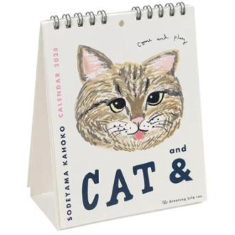 【2026年カレンダー・手帳】2026年 キャットアンド／そで山かほ子 卓上カレンダー