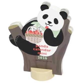【2026年カレンダー・手帳】2026年 アニマルダイカットカレンダーミニ ミニパンダ