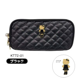 ハローキティ キルティングポーチ ブラック(12月下旬入荷予定)