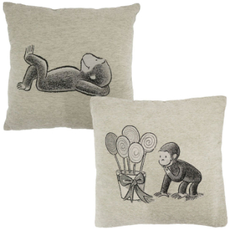 [ブラックフライデー]おさるのジョージゴブラン織りクッション  2種セット