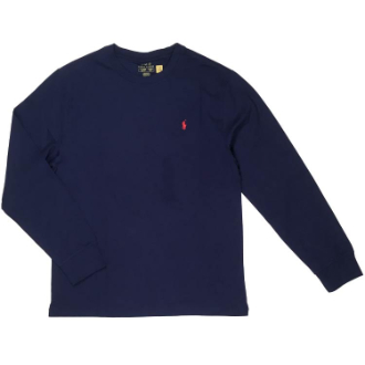 【POLO RALPH LAUREN/ポロラルフローレン】ベーシック 長袖ポイントTシャツ　ボーイズXL　ネイビー