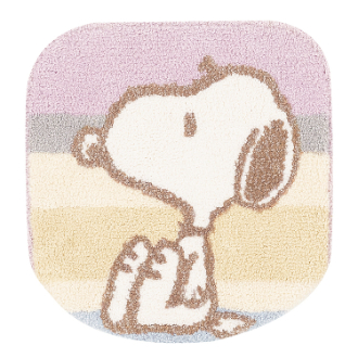 スヌーピー トイレ兼用フタカバー くすみパステル ピンク