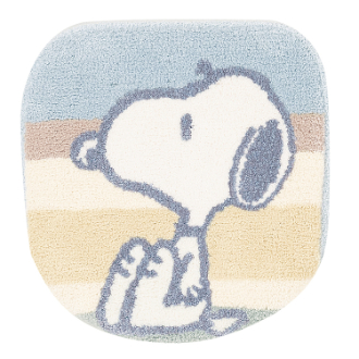 スヌーピー トイレ兼用フタカバー くすみパステル ブルー