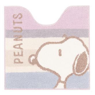 スヌーピー トイレマット くすみパステル ピンク（約58×60）