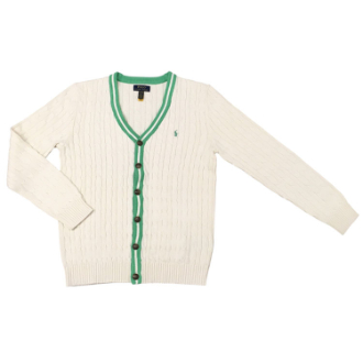 【POLO RALPH LAUREN/ポロラルフローレン】ケーブル編みクリケットカーディガン  クリーム  ボーイズXL