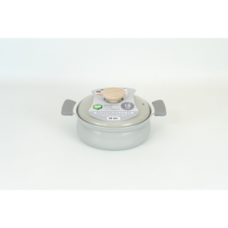 軽いセラミック  IH対応卓上鍋  18cm  ライトグレー