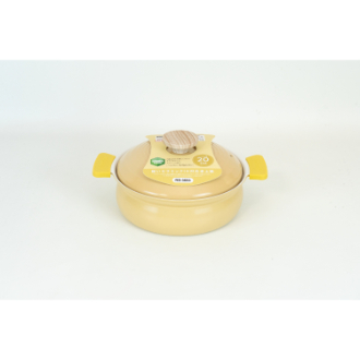 軽いセラミック  IH対応卓上鍋  20cm  イエロー