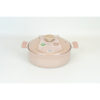 軽いセラミック  IH対応卓上鍋  24cm  ピンク