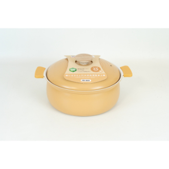 軽いセラミック  IH対応深型卓上鍋  24cm  オレンジ