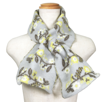 【RHYTHM BOX】リズムボックス　フランス製 差し込みマフラー　花柄A　グレー