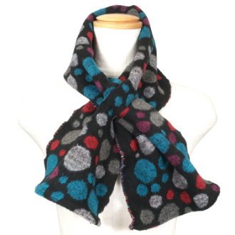 【RHYTHM BOX】リズムボックス　フランス製 差し込みマフラー　ドット　ブラック