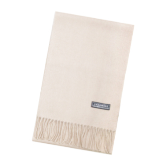 カシミヤ無地プチマフラー　ベージュ