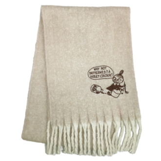 ムーミン　ふわもこマフラー 太フリンジ　アイボリー