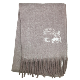 ムーミン　ふわもこマフラー 太フリンジ　モカ