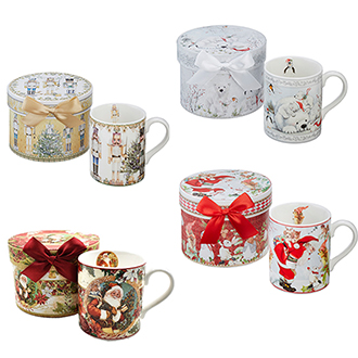 [クイックセット] ギフトＢＯＸ付マグカップ（クリスマス）Ｂ（8ケ）