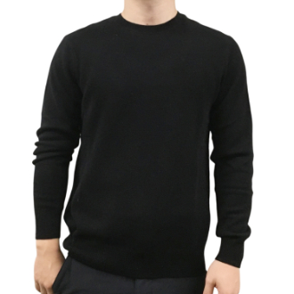 【RHYTHM BOX】リズムボックス　カシミヤ100%　クルーネックセーター　ブラック M