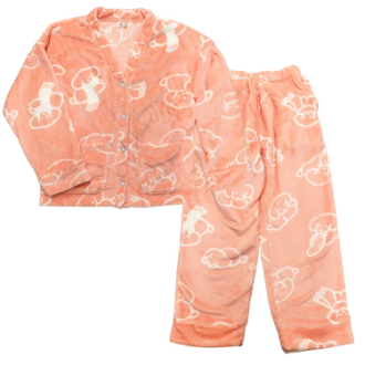 [ブラックフライデー]〔UCHI-COLLE〕ルームウェア  サーモンピンク  L