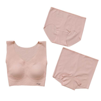 [ネット限定！福袋Sale]〔スロギー〕ナイトブラ・スタンダードショーツ・ボクサーショーツ3点セット福袋  ピンク  L