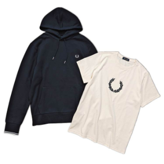 [ネット限定！福袋Sale]〔フレッドペリー〕メンズTシャツ&プルパーカー 2点福袋  ネイビー  インポートサイズ L