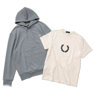 [ネット限定！福袋Sale]〔フレッドペリー〕メンズTシャツ&プルパーカー 2点福袋  グレー  インポートサイズ L