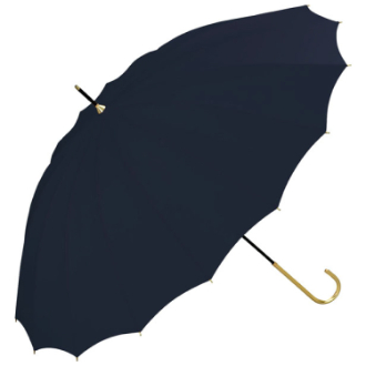 【WPC】16本骨ソリッド　長傘　雨晴兼用　ネイビー