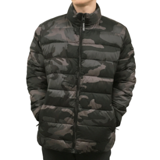 【CALVIN KLEIN/カルバンクライン】中綿ストレッチジャケット　Black Camo　L