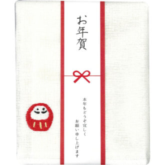 新年のご挨拶 かや生地ふきん だるま