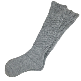 【ぬっくりん】冷え性の社員が本気でつくりました。　二重編み 足底パイル ハイソックス　グレー