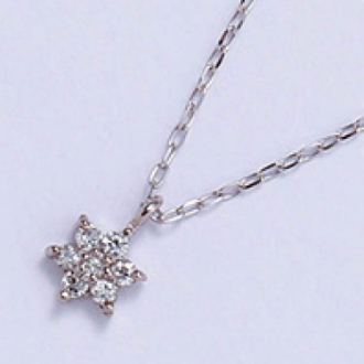 [ネットストア限定特価]K10ホワイトゴールドダイヤモンドネックレス