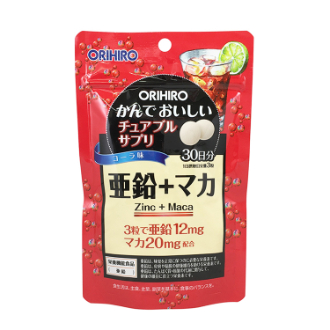 【ORIHIRO】かんでおいしいチュアブルサプリ 亜鉛＋マカ(コーラ味)