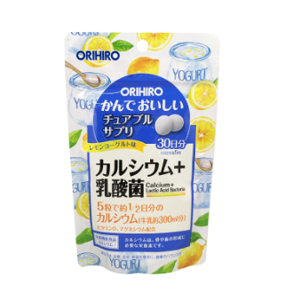 【ORIHIRO】かんでおいしいチュアブルサプリ カルシウム (レモンヨーグルト味)