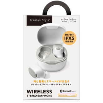 完全ワイヤレス ステレオイヤホン カナルタイプ [ホワイト]