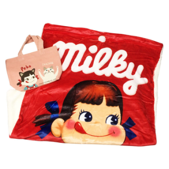 [お年玉セール]ペコちゃん デジタルブランケット×ミニトートバッグ set