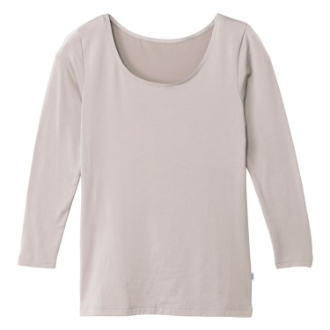 [お年玉セール]〔B.V.D.〕婦人瞬暖8分袖インナー  グレージュ  L