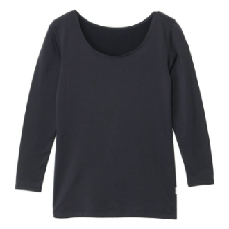 [お年玉セール]〔B.V.D.〕婦人瞬暖8分袖インナー  ブラック  L