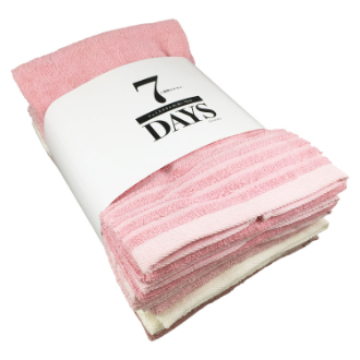 [お年玉セール]7DAYSフェイスタオル  ピンク