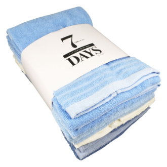[お年玉セール]7DAYSフェイスタオル  ブルー