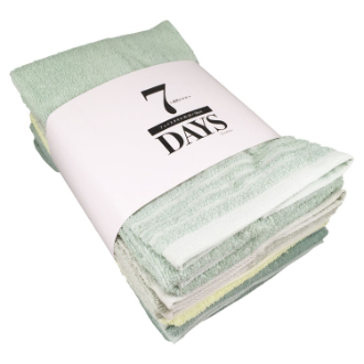 [お年玉セール]7DAYSフェイスタオル  グリーン