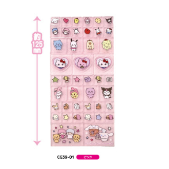 チェゴシム×サンリオキャラクターズ　タイルシール　ピンク（４月下旬入荷予定）