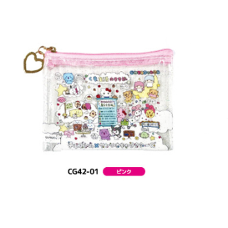 チェゴシム×サンリオキャラクターズ　ミニクリアポーチ　ピンク（４月下旬入荷予定）