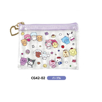 チェゴシム×サンリオキャラクターズ　ミニクリアポーチ　パープル（４月下旬入荷予定）