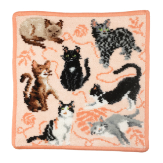 【FEILER】フェイラー　タオルハンカチ　FLUFFY FRIENDS　apricot