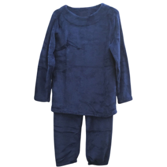 [ネット限定クリアランスセール]マイクロファイバー無地上下セット  ネイビー  M～L