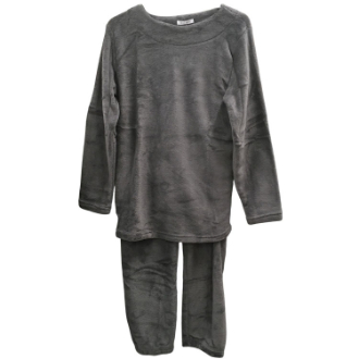 [ネット限定クリアランスセール]マイクロファイバー無地上下セット  チャコール  M～L