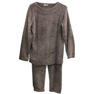 [ネット限定クリアランスセール]マイクロファイバー無地上下セット  モカ  M～L