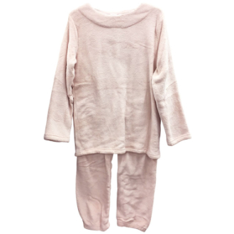 [ネット限定クリアランスセール]マイクロファイバー無地上下セット  ピンク  M～L
