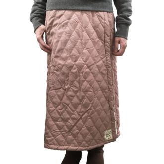 [ネット限定クリアランスセール]裏ボアキルト　無地ロング巻きスカート  ピンク  M～L